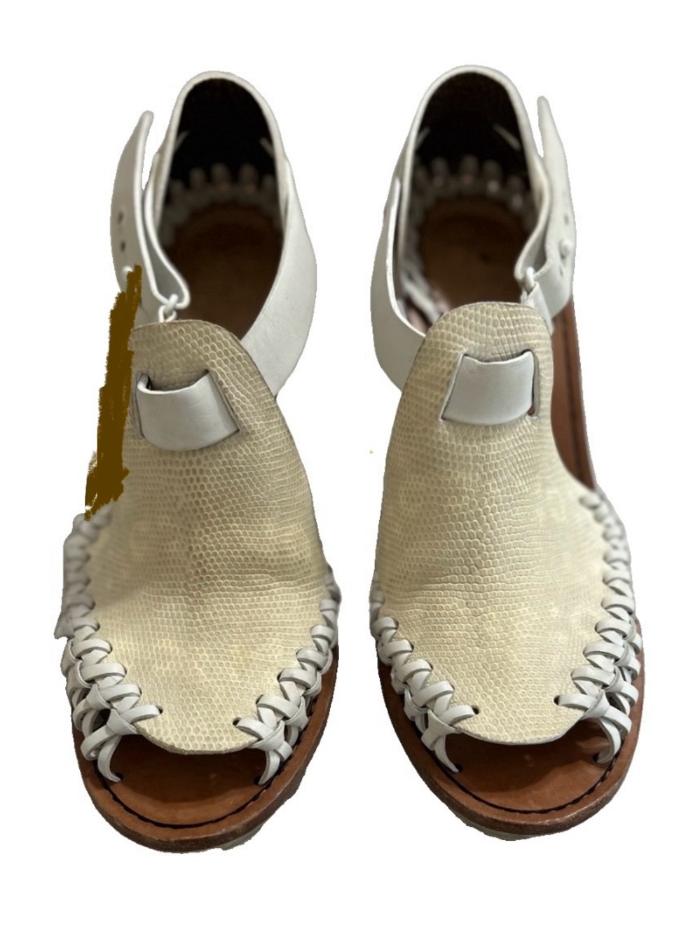 Thakoon Leather Huarache Inspired Ankle Strap Heels Made in Italy EU 37.5 - Picture 2 of 14